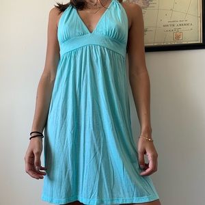 Cia Marítima Light Blue Dress with Gold Details